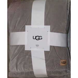 UGG Dasha Reversible Shearling Lined 50" x 70"‎ Throw Blanket Gray NEW!